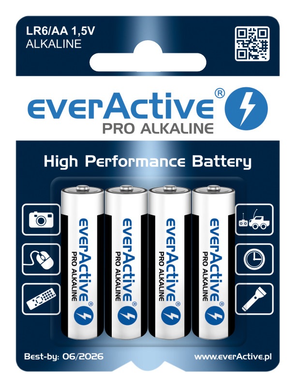 EverActive Baterie Alkaliczne Pro LR6 AA Blister 4 Szt ProLine