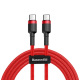 Kabel przewd USB Typ-C do Typ-C 200cm Baseus Cafule Quick Charge 3.0, 60W, 20V, PD 2.0 z obsug szybkiego adowania - czerwony (CATKLF-H09)