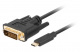 Lanberg Kabel USB TYP-C(M) do DVI-D(M)(21+4)(M) 0.5m Czarny (CA-CMDV-10CU-0005-BK)