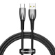Kabel przewd USB Typ-C 100cm Baseus Glimmer, 100W z obsug szybkiego adowania - czarny (CADH000401)