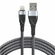 Kabel przewd pleciony USB - Lightning / iPhone everActive 100cm z obsug szybkiego adowania do 2,4A - szary (CBB-1IG)