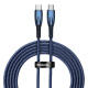 Kabel przewd USB Typ-C do Typ-C 100cm Baseus Glimmer, 100W, 20V, 5A, PD z obsug szybkiego adowania - niebieski (CADH000703)