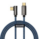 Kabel przewd USB Typ-C do Typ-C ktowy 200cm Baseus Legend Series, 100W, PD - niebieski (CACS000703)