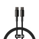 Kabel przewd USB Typ-C do Typ-C 100cm Baseus Tungsten Gold, 100W - czarny (CATWJ-01)