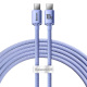 Kabel przewd USB Typ-C do Typ-C 120cm Baseus Crystal Shine, 100W - fioletowy (CAJY000605)
