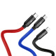 Kabel przewd pleciony USB 3w1 USB