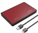 Obudowa zewntrzna na dysk 2,5" HDD/SSD ORICO, SATA III, USB-A 3.1 metal czerwona (2588US3-V1-RD-BP)