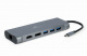 Gembird Adapter USB Type C 8w1 Hub 3.0 HDMI DisplayPort VGA PD czytnik kart LAN dwik stereo szary A-CM-COMBO8-01