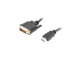 Lanberg Kabel HDMI(M) do DVI-D(M)(24+1) 1.8m 4k 30hz Czarny Dual Link Pozacane Styki