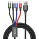 Kabel przewd pleciony USB 4w1 Baseus - USB TYP-C, 2 x Lightning, micro USB 120cm 3,5A - czarny (CA1T4-A01)