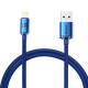 Kabel przewd USB - Lightning / iPhone 120cm Baseus Crystal 2.4A - niebieski (CAJY000003)