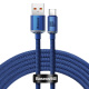 Kabel przewd USB Typ-C 200cm Baseus Crystal 100W 20V/5A - niebieski (CAJY000503)