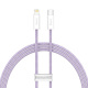 Kabel przewd USB Typ-C - Lightning / iPhone 100cm Baseus Dynamic z obsug szybkiego adowania 20W PD - fioletowy (CALD000005)