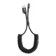 Kabel przewd USB - Lightning / iPhone 100cm Baseus Spring sprynowy 2A - czarny (CALSR-01)