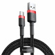 Kabel przewd USB Typ-C 50cm Baseus Cafule Quick Charge 3A z obsug szybkiego adowania - czerwono-czarny (CATKLF-A91)
