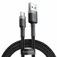 Kabel przewd USB Typ-C 50cm Baseus Cafule Quick Charge 3A z obsug szybkiego adowania - szaro-czarny (CATKLF-AG1)
