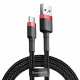 Kabel przewd USB Typ-C 200cm Baseus Cafule Quick Charge 2A z obsug szybkiego adowania - czarno-czerwony (CATKLF-C91)