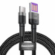 Kabel przewd USB Typ-C 100cm Baseus Cafule Super Quick Charge 40W 5A z obsug szybkiego adowania czarny (CATKLF-PG1)