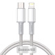 Kabel przewd USB TYP-C - Lightning / iPhone 100cm Baseus High Density Braided 20W, 5A, PD - biay (CATLGD-02)