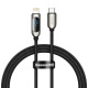 Kabel przewd USB Typ-C - Lightning / iPhone 100cm Baseus Display z obsug szybkiego adowania 20W PD - czarny (CATLSK-01)