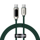 Kabel przewd USB Typ-C do Typ-C 100cm Baseus Display LCD Quick Charge 100W, PD z obsug szybkiego adowania - zielony (CATSK-B06)