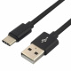 Kabel przewd pleciony USB - USB-C / Typ-C everActive 100cm z obsug szybkiego adowania do 3A czarny (CBB-1CB)
