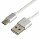 Kabel przewd silikonowy USB - USB-C / Typ-C everActive 150cm z obsug szybkiego adowania do 3A biay (CBS-1.5CW)