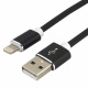 Kabel przewd silikonowy USB - Lightning / iPhone everActive 100cm z obsug szybkiego adowania do 2,4A czarny (CBS-1IB)
