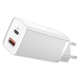adowarka sieciowa Baseus GaN2 Lite 65W, USB / USB Typ-C Quick Charge 3.0 (azotek galu) biaa (CCGAN2L-B02)