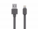 Kabel przewd USB paski Allocacoc USBcable Lightning Flat 1.5m - szary (10451GY/LGHTBC)
