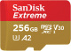 Karta SanDisk Extreme microSDXC 256GB 190/130 MB/s A2 C10 V30 UHS-I U3 Mobile (SDSQXAV-256G-GN6MA)