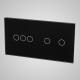 Touchme Duy panel 86x158mm szklany, 1 x przycisk potrjny, 1 x przycisk podwjny, czarny TM703702B