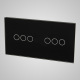 Touchme Duy panel 86x158mm szklany, 2 x przycisk potrjny, czarny TM703703B