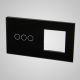 Touchme Duy panel 86x158mm szklany, 1 x przycisk potrjny, 1 x ramka, czarny TM703728B