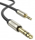 Kabel mini jack 3,5mm do 6,35mm TRS UGREEN AV127 1m - szary - oplot (10625)