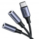 Rozdzielacz audio 2x AUX/Jack 3,5mm UGREEN kabel USB TYP-C, 25cm (srebrny) (30732)