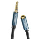 Przeduacz audio AUX jack 3,5mm oplot UGREEN AV118, 0,5m - czarno-niebieski (40672)