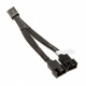 EK-Cable rozgaziacz zasilania wentylatora komputerowego Molex 4-pin PWM na 2 x Molex 4-pin PWM, czarny, 10cm