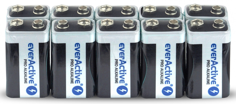 4 10 X Baterie Alkaliczne Everactive Pro 6lr61 6lf22 9v Taca 3