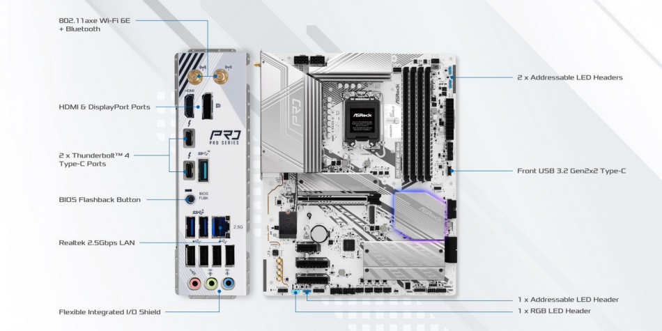 Asrock Z890 Pro Rs Wifi White Tyl