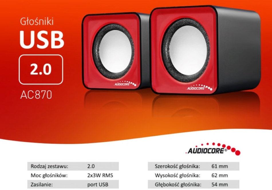 Audiocore Ac870 R Red Black 8
