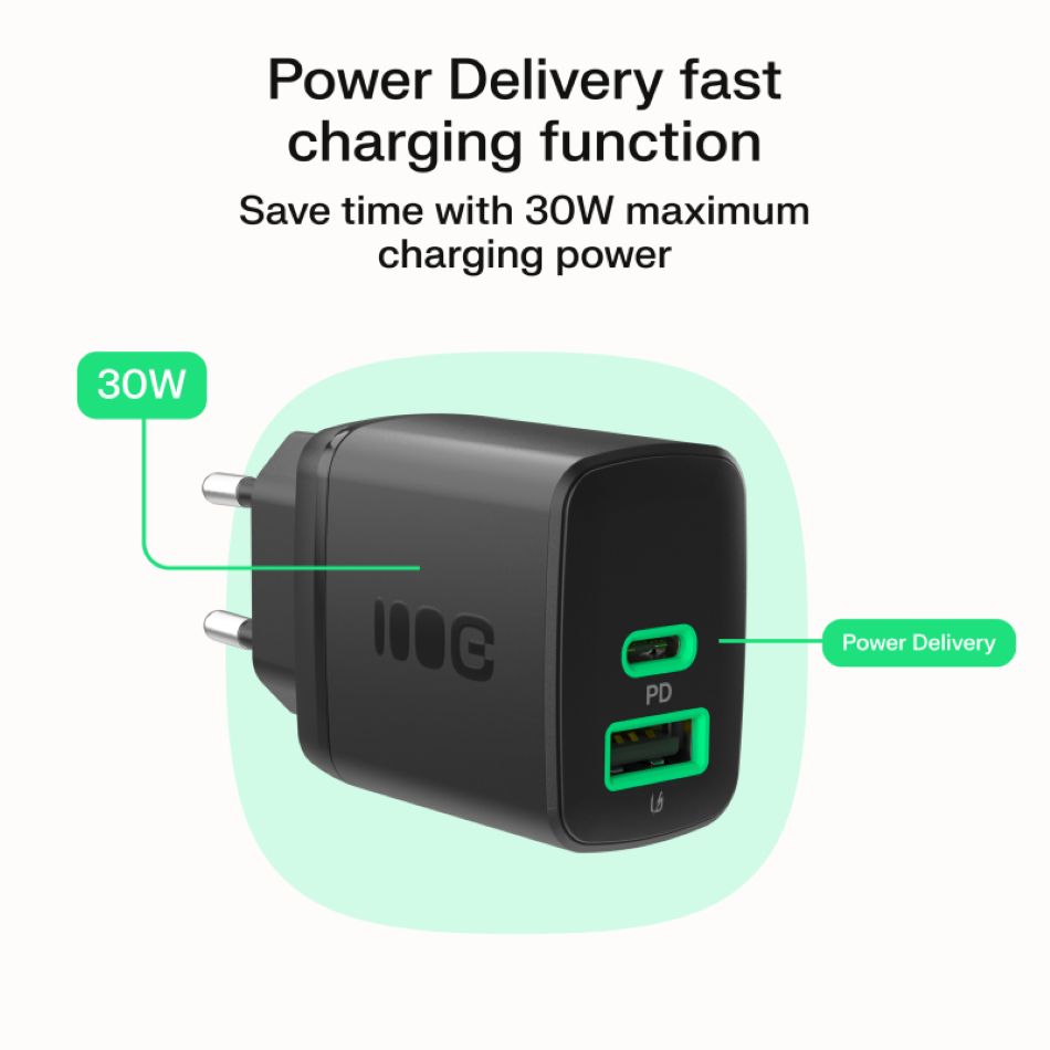 Greencell Powersource Duo30 Czarna Ladowarka Sieciowa 30w Usb C Usb A Power Delivery Qc3 0 1x Usb C 7