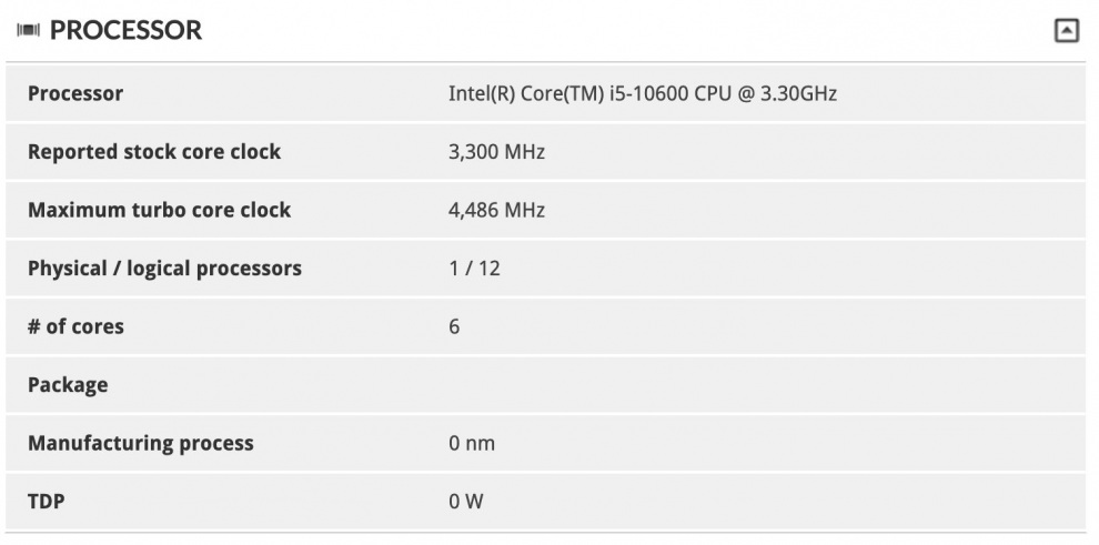 Intel Core I5 10600
