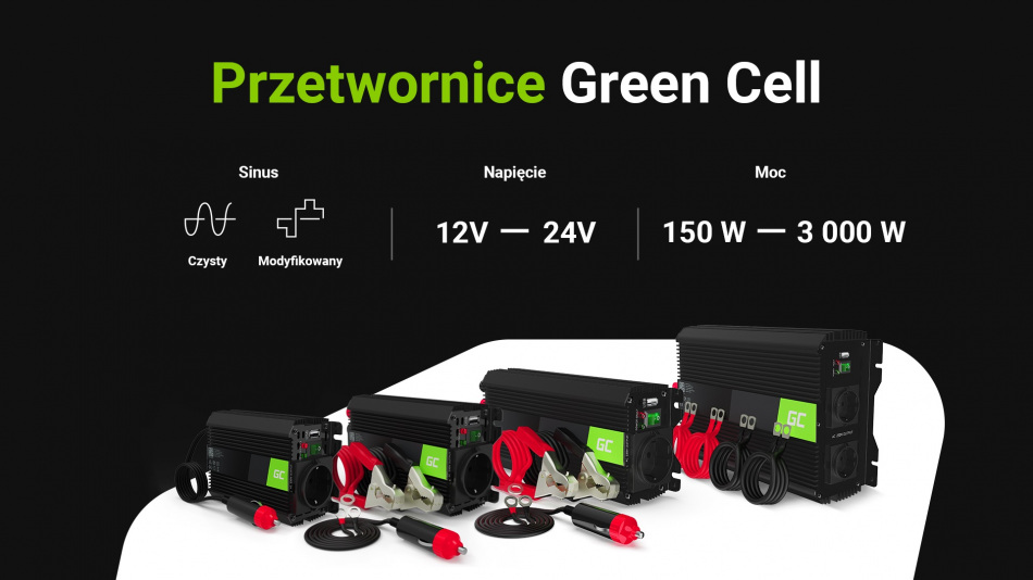 Przetwornica Napiecia Inwerter Green Cell 12v Na 230v 1