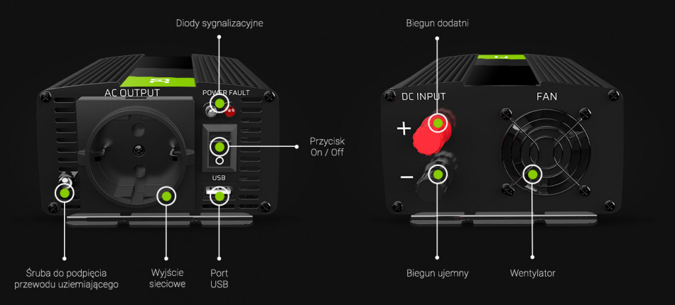 Przetwornica Napiecia Inwerter Green Cell 12v Na 230v 3