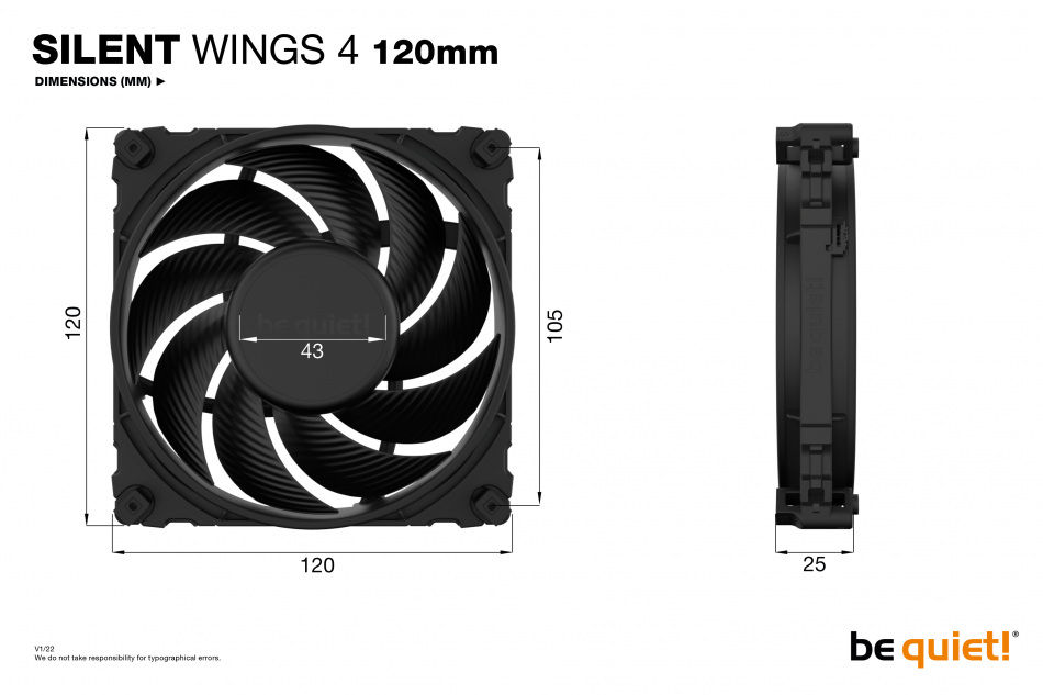 Silent Wings 4 120mm Dimension