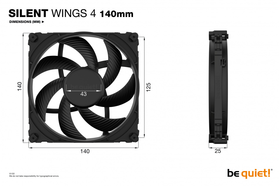 Silent Wings 4 140mm Dimension Sheet