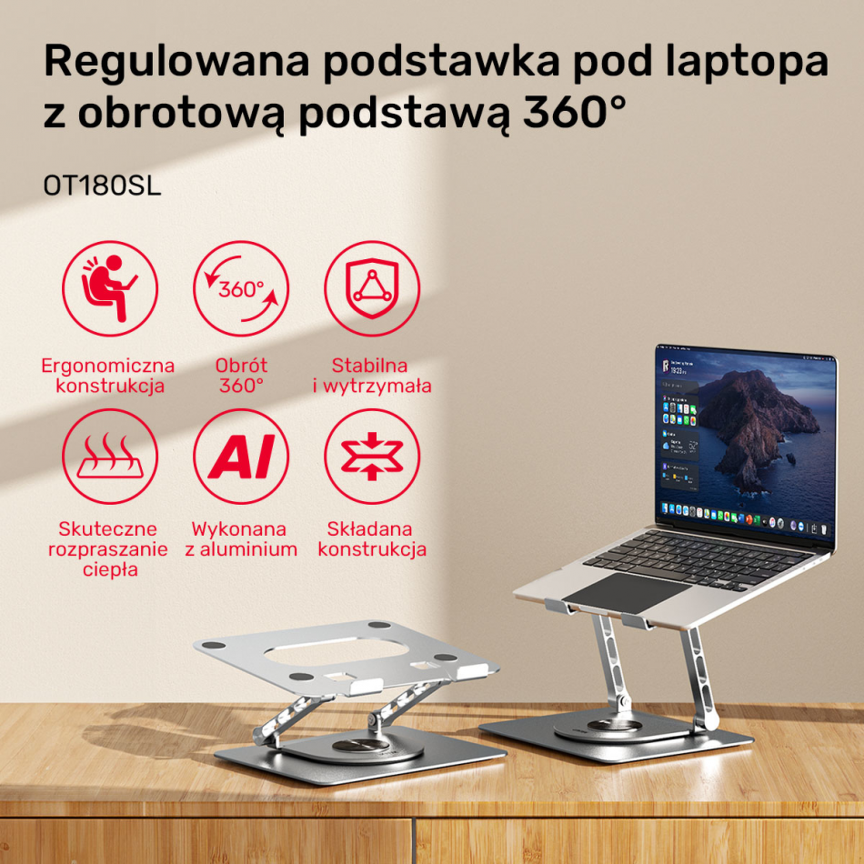 Unitek Podstawka Pod Laptopa Regulowana Banner 2