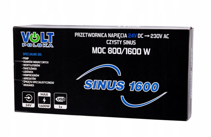 Volt 3SIP160024 SINUS-1600 24V przetwornica 800/1600W 24/230V - ProLine
