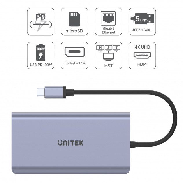 BENFEI Hub USB C vers HDMI, 3 Ports USB-C vers USB, USB C vers Carte